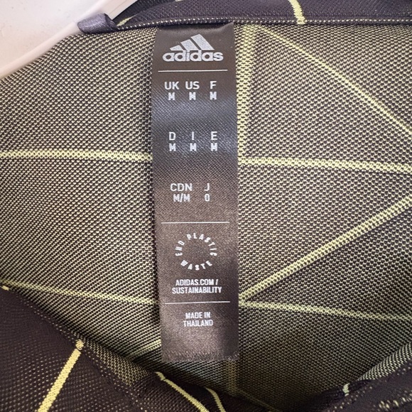 Adidas Men's Black and Green Patterned Polo - Picture 3 of 3